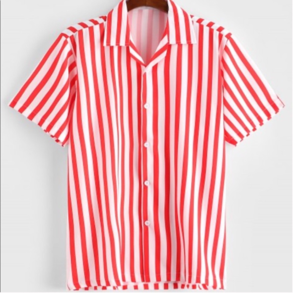 4th of July Red and white button up